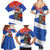 Chile Christmas Family Matching Summer Maxi Dress and Hawaiian Shirt with Moai Statues Santa Hats Snowflakes and Flag Colors Design - Wonder Print Shop