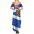 Chile Christmas Family Matching Summer Maxi Dress and Hawaiian Shirt with Moai Statues Santa Hats Snowflakes and Flag Colors Design - Wonder Print Shop