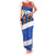 Chile Christmas Family Matching Tank Maxi Dress and Hawaiian Shirt with Moai Statues Santa Hats Snowflakes and Flag Colors Design - Wonder Print Shop