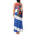 Chile Christmas Family Matching Tank Maxi Dress and Hawaiian Shirt with Moai Statues Santa Hats Snowflakes and Flag Colors Design - Wonder Print Shop