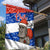 Chile Christmas Garden Flag with Moai Statues Santa Hats Snowflakes and Flag Colors Design - Wonder Print Shop