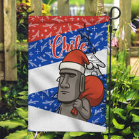 Chile Christmas Garden Flag with Moai Statues Santa Hats Snowflakes and Flag Colors Design - Wonder Print Shop