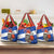 Chile Christmas Grocery Bag with Moai Statues Santa Hats Snowflakes and Flag Colors Design - Wonder Print Shop