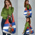 Chile Christmas Grocery Bag with Moai Statues Santa Hats Snowflakes and Flag Colors Design - Wonder Print Shop