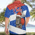 Chile Christmas Hawaiian Shirt with Moai Statues Santa Hats Snowflakes and Flag Colors Design - Wonder Print Shop