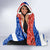 Chile Christmas Hooded Blanket with Moai Statues Santa Hats Snowflakes and Flag Colors Design - Wonder Print Shop