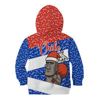 Chile Christmas Kid Hoodie with Moai Statues Santa Hats Snowflakes and Flag Colors Design - Wonder Print Shop