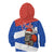 Chile Christmas Kid Hoodie with Moai Statues Santa Hats Snowflakes and Flag Colors Design - Wonder Print Shop