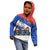 Chile Christmas Kid Hoodie with Moai Statues Santa Hats Snowflakes and Flag Colors Design - Wonder Print Shop