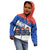Chile Christmas Kid Hoodie with Moai Statues Santa Hats Snowflakes and Flag Colors Design - Wonder Print Shop