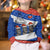 Chile Christmas Kid Ugly Christmas Sweater with Moai Statues Santa Hats Snowflakes and Flag Colors Design - Wonder Print Shop