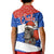Chile Christmas Kid Polo Shirt with Moai Statues Santa Hats Snowflakes and Flag Colors Design - Wonder Print Shop