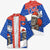 Chile Christmas Kimono with Moai Statues Santa Hats Snowflakes and Flag Colors Design - Wonder Print Shop