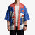 Chile Christmas Kimono with Moai Statues Santa Hats Snowflakes and Flag Colors Design - Wonder Print Shop