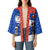 Chile Christmas Kimono with Moai Statues Santa Hats Snowflakes and Flag Colors Design - Wonder Print Shop