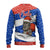Chile Christmas Ugly Christmas Sweater with Moai Statues Santa Hats Snowflakes and Flag Colors Design - Wonder Print Shop