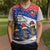 Chile Christmas Knitted V-Neck Vest with Moai Statues Santa Hats Snowflakes and Flag Colors Design - Wonder Print Shop