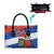 Chile Christmas Leather Bag with Moai Statues Santa Hats Snowflakes and Flag Colors Design - Wonder Print Shop