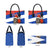 Chile Christmas Leather Bag with Moai Statues Santa Hats Snowflakes and Flag Colors Design - Wonder Print Shop