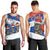 Chile Christmas Men Tank Top with Moai Statues Santa Hats Snowflakes and Flag Colors Design - Wonder Print Shop