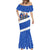 Chile Christmas Mermaid Dress with Moai Statues Santa Hats Snowflakes and Flag Colors Design - Wonder Print Shop
