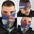 Chile Christmas Neck Gaiter with Moai Statues Santa Hats Snowflakes and Flag Colors Design - Wonder Print Shop