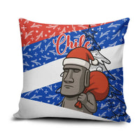 Chile Christmas Pillow Cover with Moai Statues Santa Hats Snowflakes and Flag Colors Design - Wonder Print Shop