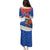 Chile Christmas Puletasi with Moai Statues Santa Hats Snowflakes and Flag Colors Design - Wonder Print Shop