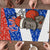 Chile Christmas Puzzle with Moai Statues Santa Hats Snowflakes and Flag Colors Design - Wonder Print Shop
