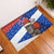 Chile Christmas Rubber Doormat with Moai Statues Santa Hats Snowflakes and Flag Colors Design - Wonder Print Shop