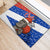 Chile Christmas Rubber Doormat with Moai Statues Santa Hats Snowflakes and Flag Colors Design - Wonder Print Shop