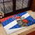 Chile Christmas Rubber Doormat with Moai Statues Santa Hats Snowflakes and Flag Colors Design - Wonder Print Shop