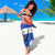 Chile Christmas Sarong with Moai Statues Santa Hats Snowflakes and Flag Colors Design - Wonder Print Shop