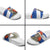 Chile Christmas Slide Sandals with Moai Statues Santa Hats Snowflakes and Flag Colors Design - Wonder Print Shop