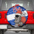 Chile Christmas Spare Tire Cover with Moai Statues Santa Hats Snowflakes and Flag Colors Design - Wonder Print Shop