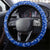 Chile Christmas Steering Wheel Cover with Moai Statues Santa Hats Snowflakes and Flag Colors Design - Wonder Print Shop