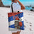 Chile Christmas Tote Bag with Moai Statues Santa Hats Snowflakes and Flag Colors Design - Wonder Print Shop
