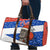 Chile Christmas Travel Bag with Moai Statues Santa Hats Snowflakes and Flag Colors Design - Wonder Print Shop