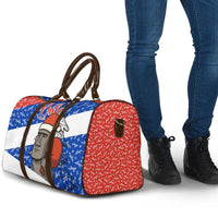 Chile Christmas Travel Bag with Moai Statues Santa Hats Snowflakes and Flag Colors Design - Wonder Print Shop