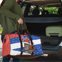 Chile Christmas Travel Bag with Moai Statues Santa Hats Snowflakes and Flag Colors Design - Wonder Print Shop
