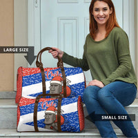 Chile Christmas Travel Bag with Moai Statues Santa Hats Snowflakes and Flag Colors Design - Wonder Print Shop