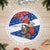 Chile Christmas Tree Skirt with Moai Statues Santa Hats Snowflakes and Flag Colors Design - Wonder Print Shop