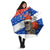 Chile Christmas Umbrella with Moai Statues Santa Hats Snowflakes and Flag Colors Design - Wonder Print Shop