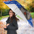 Chile Christmas Umbrella with Moai Statues Santa Hats Snowflakes and Flag Colors Design - Wonder Print Shop