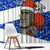 Chile Christmas Window Curtain with Moai Statues Santa Hats Snowflakes and Flag Colors Design - Wonder Print Shop