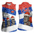 Chile Christmas Women Sleeveless Polo Shirt with Moai Statues Santa Hats Snowflakes and Flag Colors Design - Wonder Print Shop