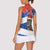 Chile Christmas Women Sleeveless Polo Shirt with Moai Statues Santa Hats Snowflakes and Flag Colors Design - Wonder Print Shop