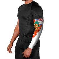 Nicaragua Christmas Arm Sleeves with Jaguar in Sleigh Christmas Tree Snowflakes and Flag Colors Design - Wonder Print Shop