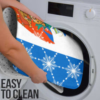 Nicaragua Christmas Bathroom Set with Jaguar in Sleigh Christmas Tree Snowflakes and Flag Colors Design - Wonder Print Shop