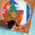 Nicaragua Christmas Beach Blanket with Jaguar in Sleigh Christmas Tree Snowflakes and Flag Colors Design - Wonder Print Shop